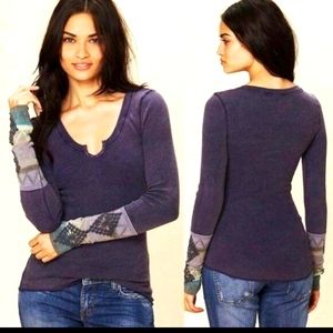 Free People Purple Kombucha Thermal Shirt